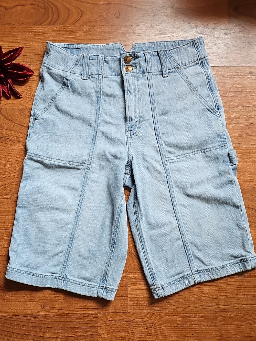 American Eagle Outfitters Light Wash Denim Cargo Shorts